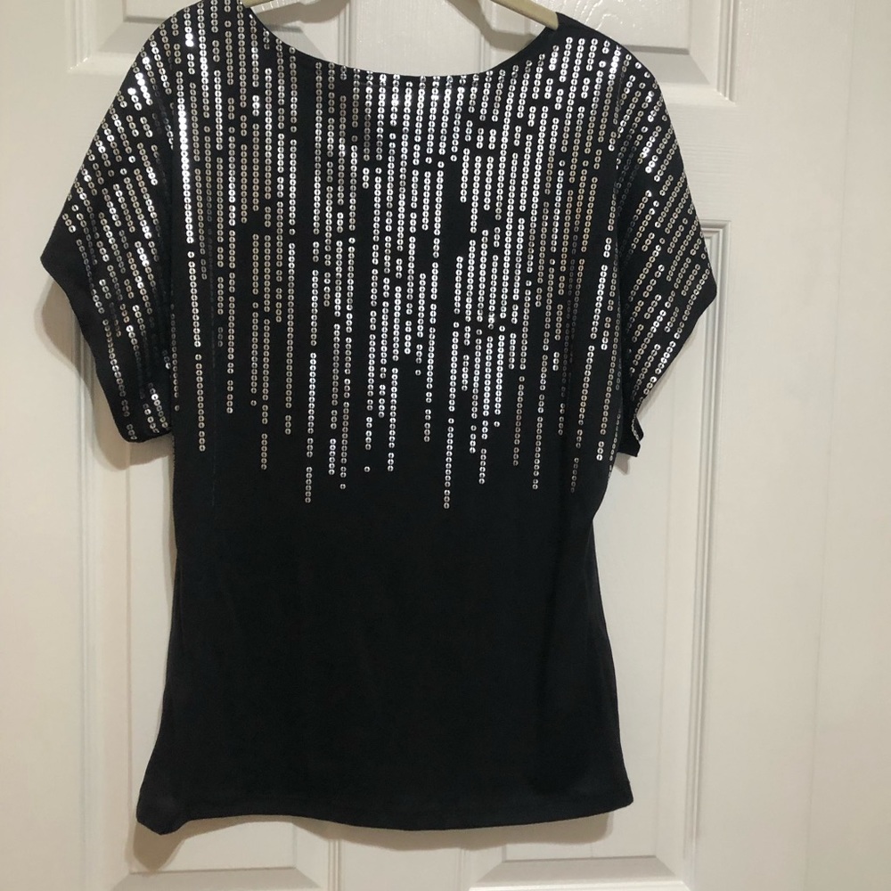 Susan Lawrence Black Sequined Top